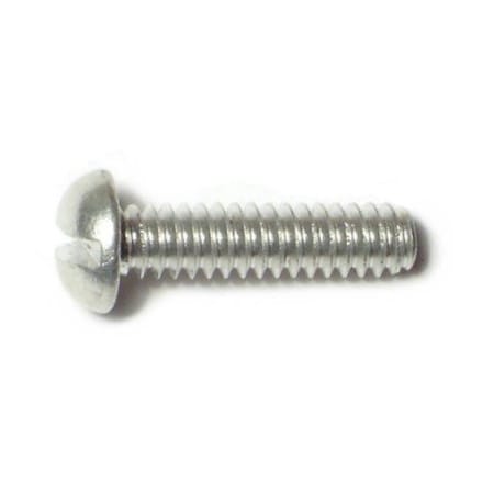 Midwest Fastener #10-24 x 3/4 in Slotted Round Machine Screw, Plain Aluminum, 24 PK 61605